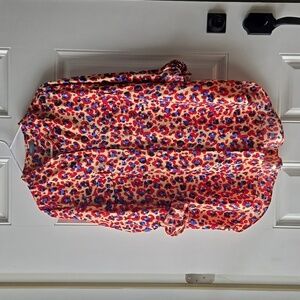 Madison Leopard Print Button Down Blouse